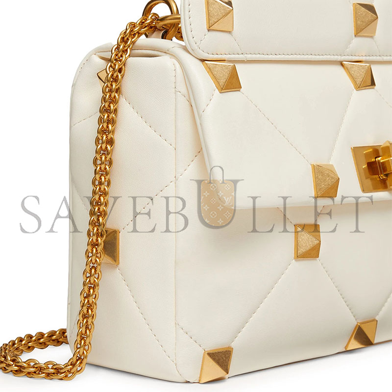 VALENTINO GARAVANI LARGE ROMAN STUD MEDIUM SHOULDER BAG IN QUILTED NAPPA (30*20*12cm) 